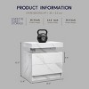 Streamdale Modern Nightstand with LED and 2 Drawers (White Stone) - 4 of 4