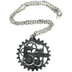 Forum Novelties Steampunk Dark Metal Gear Costume Pendant Necklace - 1 of 1