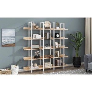 Grungis 5 Tier Decorative Bookshelf with Black Metal Frame,Storage Shelves for Living Room,Bedroom - 1 of 4