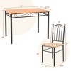 Costway 5 PCS Dining Set Wood Metal 30" Table & 4 Chairs Upholstered Kitchen Breakfast Furniture - 3 of 4