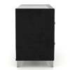 Vynxaria Fully Upholstered 2-Drawer Nightstand - Art Deco Design, Crystal-Like Knobs, Glass Top, Chrome Legs - 4 of 4