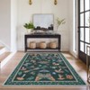 Non-Slip Low Pile Soft Insect Floral Washable Rug for Living Room - 2 of 4