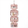 Anna-Kaci Hanging Toiletry Bag with Multiple Transparent Compartments and Travel Hook - Pink - 2 of 4