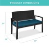 Best Choice Products 2-Person Outdoor Wicker Bench Garden Patio Porch Furniture w/ 700lb Capacity, Cushion - 2 of 4
