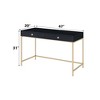 Vynxaria Black High Gloss Gold Desk Luxury Finish Writing Table Functional for Home Office Vanity Setups - 2 of 4