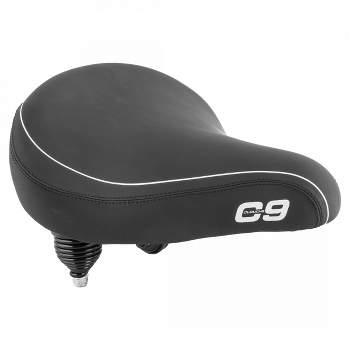 Cloud-9 Unisex Bicycle Comfort Seat Cruiser - Black Vinyl Cover Steel Rails
