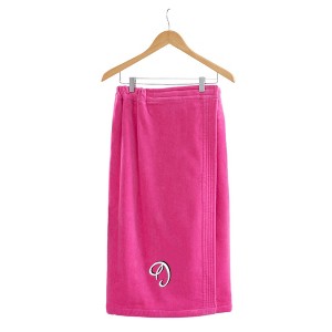 Personalization Mall Bath Time Monogram Towel Wrap - Hot Pink - 1 of 1
