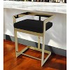 HomeRoots 30" Black and Gold Velvet and Stainless Steel Low Back Bar Height Bar Chair - 2 of 4