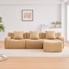 Aukfa Modular Teddy Fabric Sofa,Convertible Modular Sectional Sofa Set , 3-Seats with 1/2/3 Ottoman Soft Boneless Design for Living Room - 2 of 4