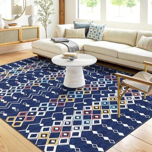 Coucheta Machine Washable Rug Non-Slip Low Pile Vintage Runner for Hallway Kitchen Entryway,  Multi-Color & Size - 1 of 4