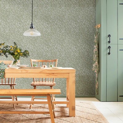 William Morris Sage Willow Bough Vinyl Wallpaper Double Roll