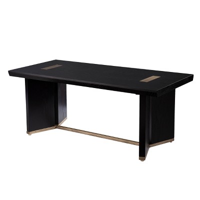 Steleigh Contemporary Cocktail Table Black/Brass - Aiden Lane