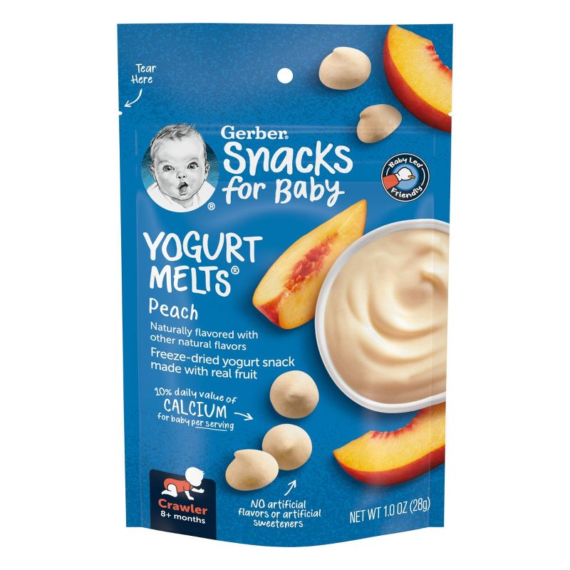 Gerber Yogurt Melts Peach Freeze-Dried Snacks - 1oz, 1 of 12