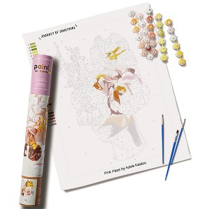 Journey of Something: Paint By Numbers - Pink Haze, DIY Adult Painting Craft Kit - 1 of 4