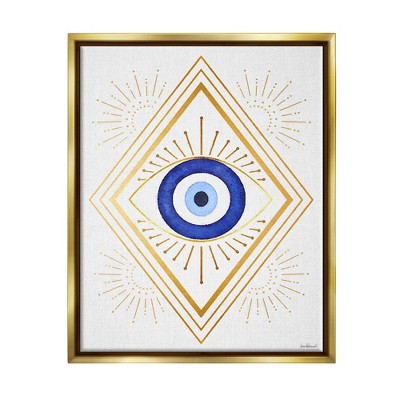 Stupell Industries Vivid Blue Eye Vintage Geometric Deco Glam Shapes