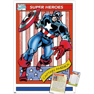 Trends International Marvel Trading Cards - Captain America Unframed Wall Poster Prints - 1 of 4