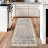 Washable Antique Distressed Area Rugs for Living Room, Modern Non Slip Vintage Print Accent Carpet Floor Mat for Bedroom Dining Office Farmhouse - 2 of 4