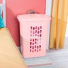 Sterilite Ultra Wheeled Hamper, Laundry Basket w/Lid & Handle,Pink Frost, 3 Pack - 4 of 4