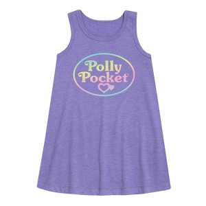 Girls' - Polly Pocket - Polly Pocket Ombre Logo Graphic Sleeveless Aline Dress - 1 of 2