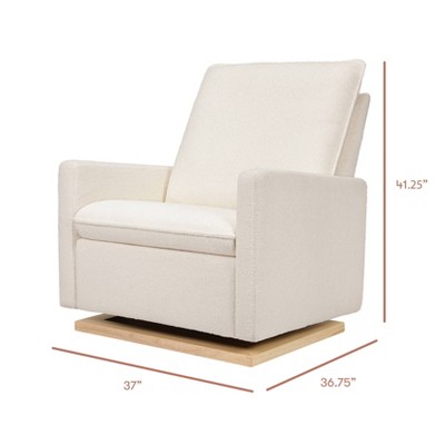 Chantilly Fleece Pillowback Glider with Light Wood Base