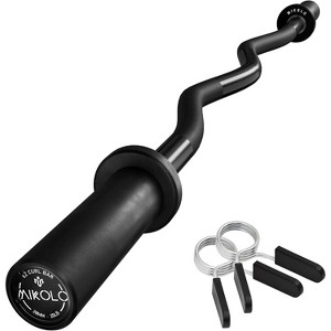 EZ Curl Bar, 2 Inch Olympic Curl Bar for Biceps and Triceps, 47” Curling Bar with Knurled Grip, 700LB Barbell Bar - 1 of 4