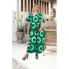 LEELA Women's Summer Maxi Nightdress Cover Up Gown Caftan Loungewear Dashiki House Dresses for Women 3X-4X Green, Polka Dots - 3 of 4