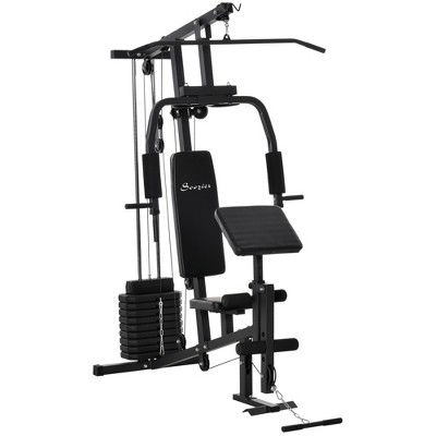 Soozier Multi Home Gym Equipment With Sit Up Bench, Push Up Stand, Dip  Station, 143lbs Weight Stack : Target