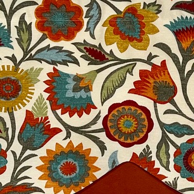Fiesta Floral Multicolor Cotton Valance with Rod Pocket