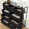 Fontoi Dressers, Tall Dresser with Wood Top, Storage Tower for Bedroom Entryway Hallway, Black, 11.8"*39.37"*39.37" - 3 of 4
