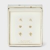 14K Gold Plated Cubic Zirconia Heart and Cross Earring Set 3pc - A New Day™ Gold - 2 of 3