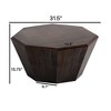 CENGHU 31.5" Modern Octagona Coffee Table, Black Walnut Rubber Wood Tea Table, Nightstand, Side Table for Living Room, Dining  Room, Bedroom - 3 of 4