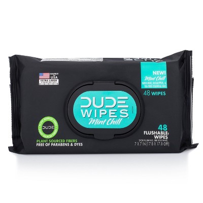 DUDE Mint Chill Flushable Wipes - 48ct