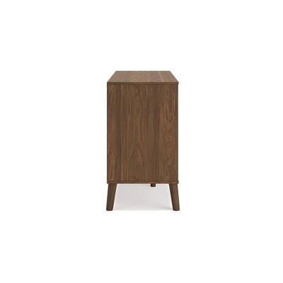 Auburn Brown 6-Drawer Mid-Century Modern Dresser
