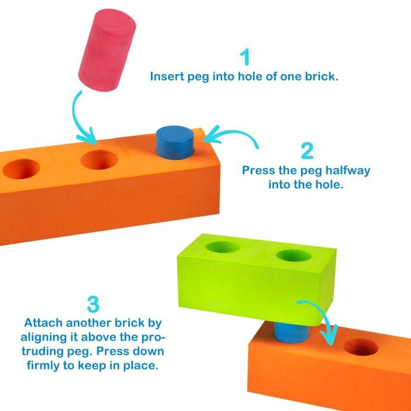 Foam Building Blocks with Peg Connectors 80 Pieces, 2 of 6