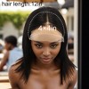 Unique Bargains Women's Straight Long Hair Wig 4x4in 180 Real Human Hair Black 1 Pc - 4 of 4