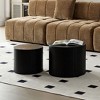 Sapphtopaz Modern Nesting Coffee Table Center Coffee Bar Round End Table Set with Stripes Design and Storage Space for Living Room, Bedroom - 3 of 4