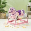 SEVOBAL Toy Vehicles Plush Spring Rocking Horse with Sounds and Foot Stirrups for Kids Fun and Balance, Pink, 28.3"*20.5"*29.5" - 2 of 4