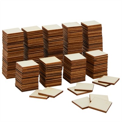 Bright Creations 200-Pack Unfinished Wood Cutout Pieces for Home Decoration, DIY Supplies, 0.95x0.95"