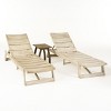 Christopher Knight Home Mahi Outdoor Acacia Wood 3 Piece Chaise Lounge Chat Set - 2 of 4
