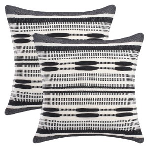 REGALWOVEN Boho Striped Decorative Soft Square Cushion Covers 18 x 18 Inch Pack of 2 - 1 of 4