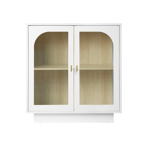 Buffet Cabinet with 2 Doors&Adjustable Shelf, Modern Kitchen Buffet Sideboard for Living Room, Kitchen with Golden Handles for Living Room, Kitchen - 1 of 4