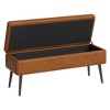 Storage Ottoman Bench, Mid-Century Modern Entryway Bedroom Bench, Synthetic Leather with Stitchin, Leather Bench with Storage Ottoman, Foot Rest - 3 of 4