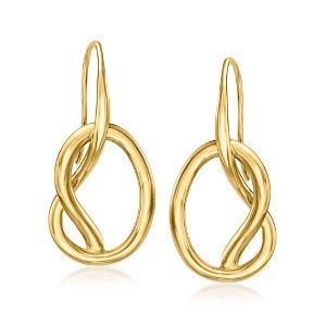Ross-Simons 18kt Gold Over Sterling Knot Drop Earrings - 1 of 3