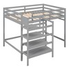 NicBex Full Size Bunk Bed with Storage Ladder Bed Frame with Guardrails and Coat Hanger, No Spring Box Required - 3 of 4