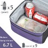 Tirrinia Dual Compartment Classic Molded Lunch Bags Cooler for Adults Kids, Insulated Leakproof Thermal Lunch Box Totes for Lunch Bento - 3 of 4