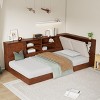 CAVINAS Twin Size Montessori Bed with Storage Bookcase and Upholstered Headboard,Floor Bed with USB Charging Ports,Toddler Bed for Bedroom - 2 of 4