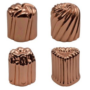 Darware Copper Canelé Pastry Molds; 2in Bordeaux French Custard Cannelés Cake Traditional Pastry Baking Molds - 1 of 4