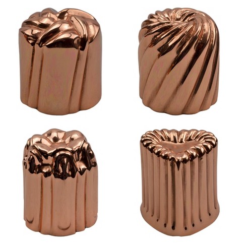 Darware Copper Canele Pastry Molds 4 shape Set 2in Bordeaux French Custard Canneles Cake Traditional Pastry Baking Molds Target