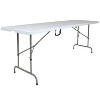 Emma and Oliver 8-Foot Height Adjustable Bi-Fold Granite White Plastic Folding Table with Handle - image 3 of 4