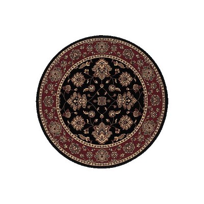 Hand-knotted Black and Red Synthetic 4' x 6' Area Rug